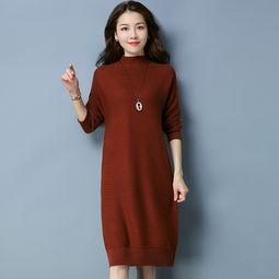 純色甜美高領(lǐng)套頭2018年冬季長袖中長款修身年輕女款針織衫顯瘦甜美時(shí)尚